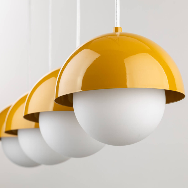 Lampa wisząca na belce Bono 10267 kuchenna bubbles biała żółta