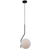 Loftowa LAMPA wisząca CARIMI PND-3300-1-BK metalowa OPRAWA szklany ZWIS kula grafitowa biała