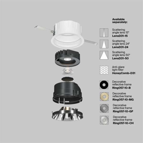 Sufitowa wpuszczana lampka Wise DL057-10W3K-W LED 10W 3000K biała