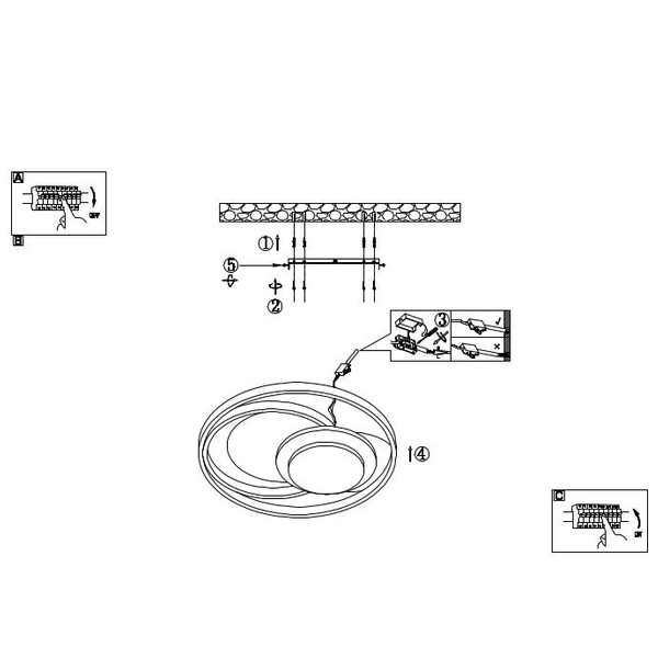 Okrągła LAMPA sufitowa NIRRA 67256-45 Globo nowoczesna LED 45W 3000K do sypialni grafitowa