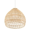 Lampa wisząca Boho 11151 pleciona japandi kuchenna stalowa drewniana biała