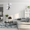 Modernistyczna LAMPA wisząca RIGA PND-44213-4A-SBL Italux metalowa OPRAWA szklane kule zwis czarny