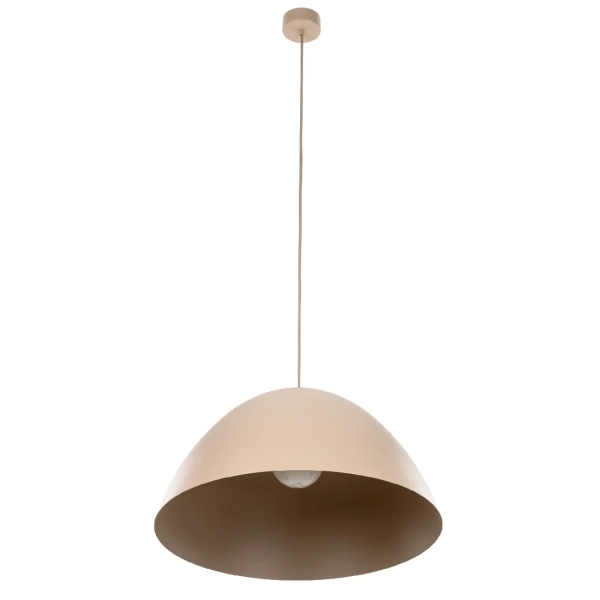 Wisząca lampa kopułowa Faro 10658 sypialniana metalowa beżowa