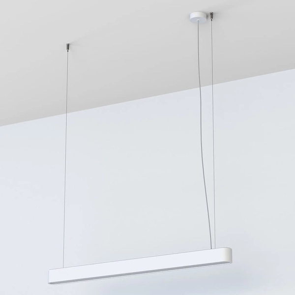 Wisząca lampa jadalniana Soft 7547 Nowodvorski podłużna metalowa biała