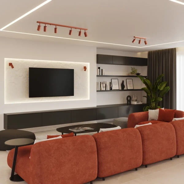 Lampa sufitowa z regulacją RING SL.1509 potrójna terakota