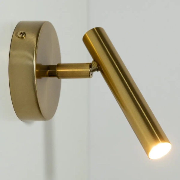 Regulowany kinkiet do czytania Sopel 41511 do sypialni złoty szczotkowany