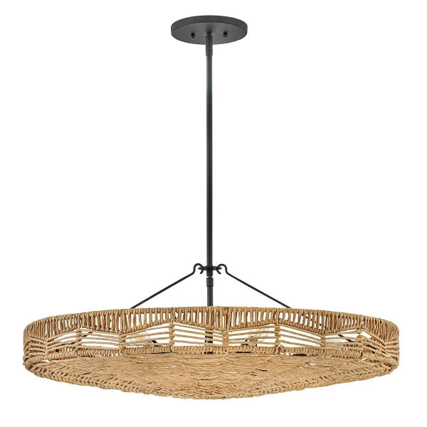 Wisząca lampa nad wyspę Ophelia QN-OPHELIA-6P-BK-CAM rattan brązowy