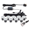 Wpustowe oczka 10 szt. IKON 76616 LED 0,75W 6500K z wtyczką IP67 srebrne