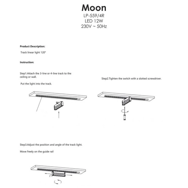 Podłużna lampa do szynoprzewodu Magnetic LP-560-MAG-BK LED 20W 3000K czarna