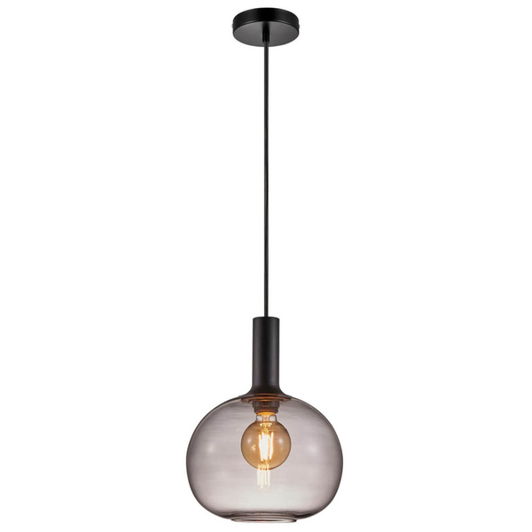 Lampa wisząca Alton 47313047 szklana kula czarny przydymiony