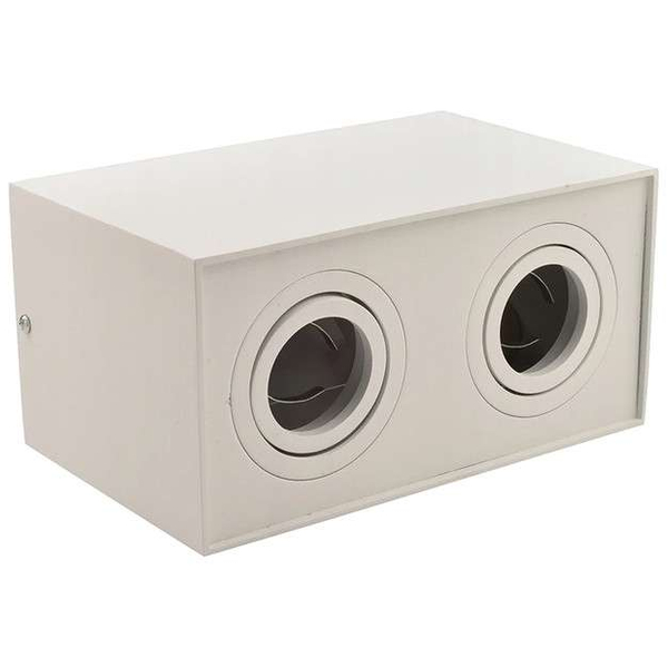 Sufitowa LAMPA downlight SLP6328 MDECO natynkowa OPRAWA prostokątny spot metalowy biały