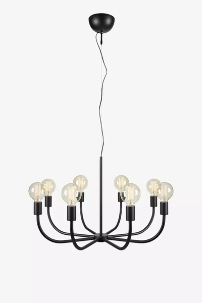 8-punktowy żyrandol salonowy Amistoso nad stół czarny
