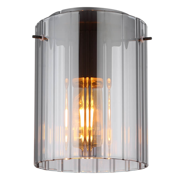 Podłużna sufitowa lampa Tulivar 15904DS tuba szklana przydymiona szary
