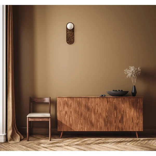 Lampa ścienna do łazienki LEGRA 21402106 lastriko ball IP44 biała brązowa