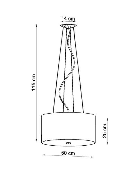 LAMPA wisząca SL.0744 abażurowa OPRAWA zwis okrągły czarny