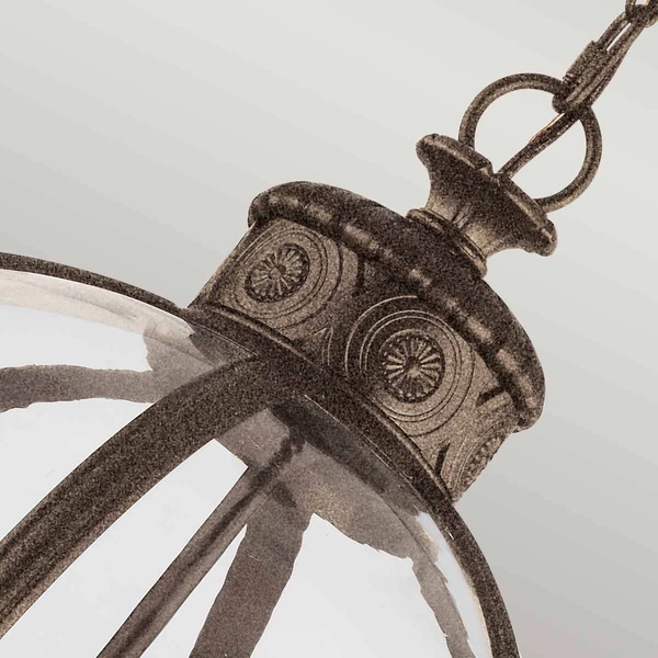 Kulista lampa wisząca Adams FE-ADAMS-4P-BRZ Feiss ball przezroczysta brąz