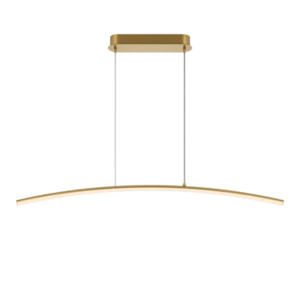 Zagięta wisająca lampa liniowa Curve MOD243PL-L18BSK mosiądz