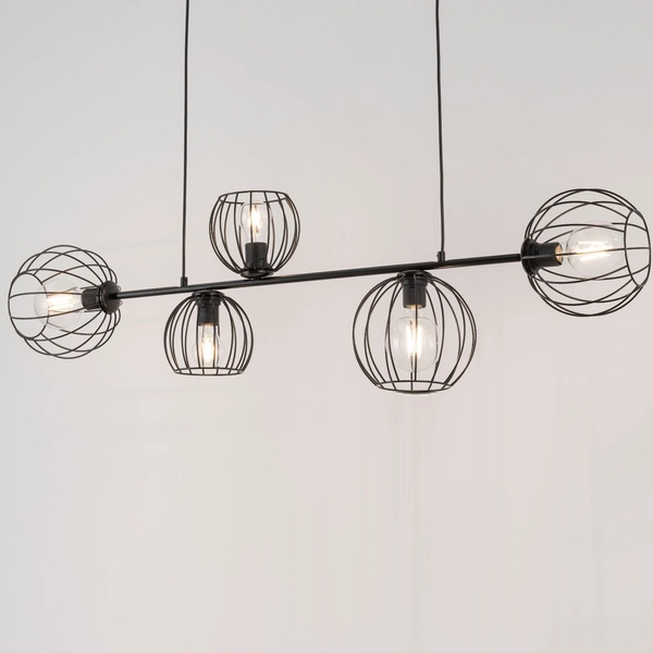 Industrialny zwis Madam 32372 molekuły metalowe nad stół czarne