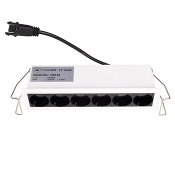 Podtynkowa lampa sufitowa X-LINE H0136 Maxlight LED 8W 3000K prostokąt biały czarny