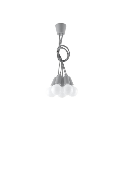 LAMPA wisząca SL.0577 pająk OPRAWKA industrialny ZWIS szary