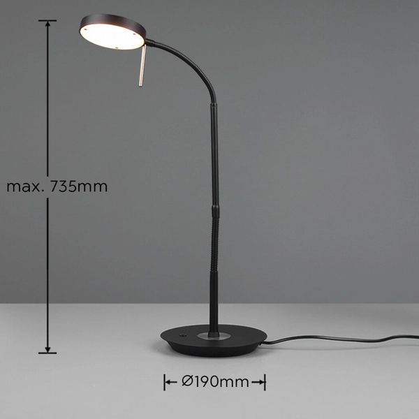 Stołowa lampka do sypialni MONZA 523310132 LED 12W 2300-4000K czarna