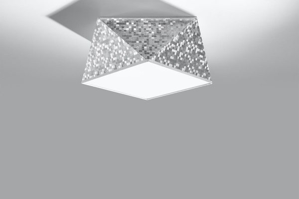 LAMPA sufitowa SL.0688 geometryczna OPRAWA natynkowa srebrna