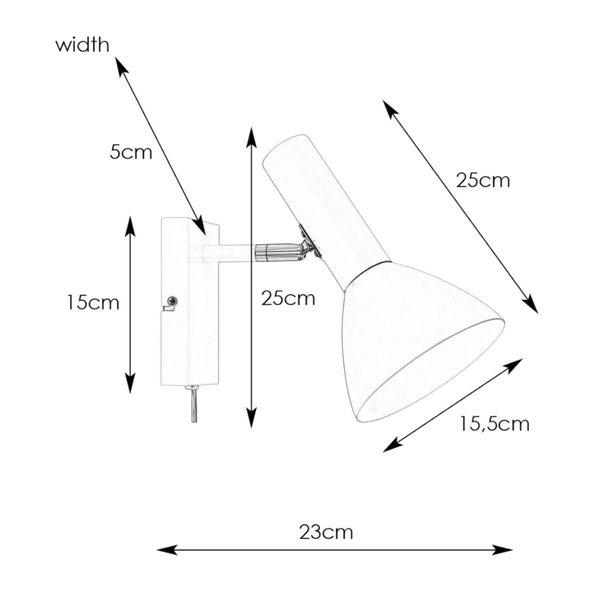 Regulowana lampa ścienna Metro 108689 Markslojd do czytana biały