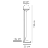 Podłogowa lampa kulista Wilson 2412594003 szklana metalowa czarna