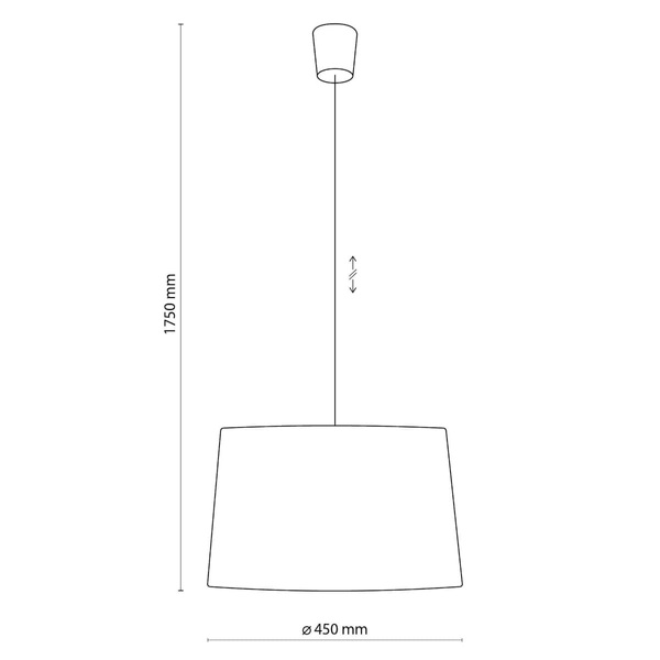 Lampa zwisowa salonowa Maja 1885 TK Lighting pojedyncza z tkaniny czarna