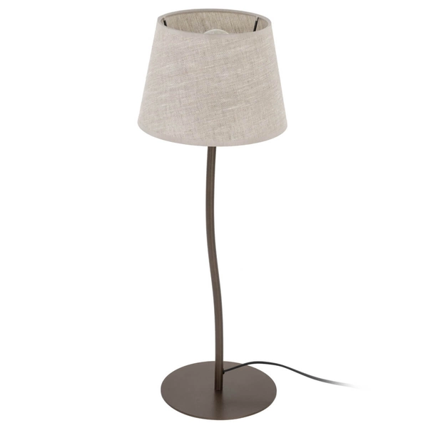 Nocna lampka Nicola 16027 boho z abażurem do salonu brązowa beżowa