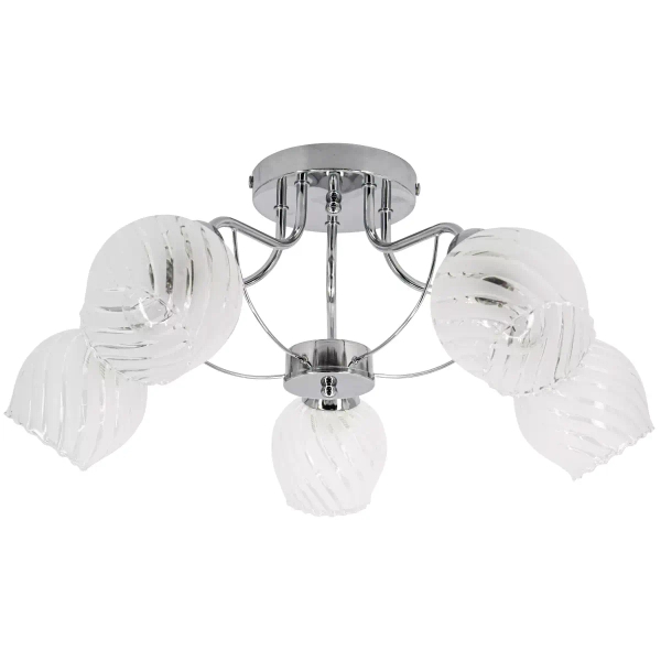 Chromowana lampa sufitowa 8979/5 8C vintage do salonu