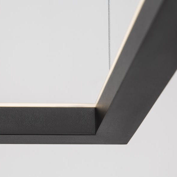 Wisząca LAMPA geometryczna JAEN LE41427 Luces Exclusivas metalowa OPRAWA kwadratowy ZWIS LED 40W 3000K ściemnialny czarny
