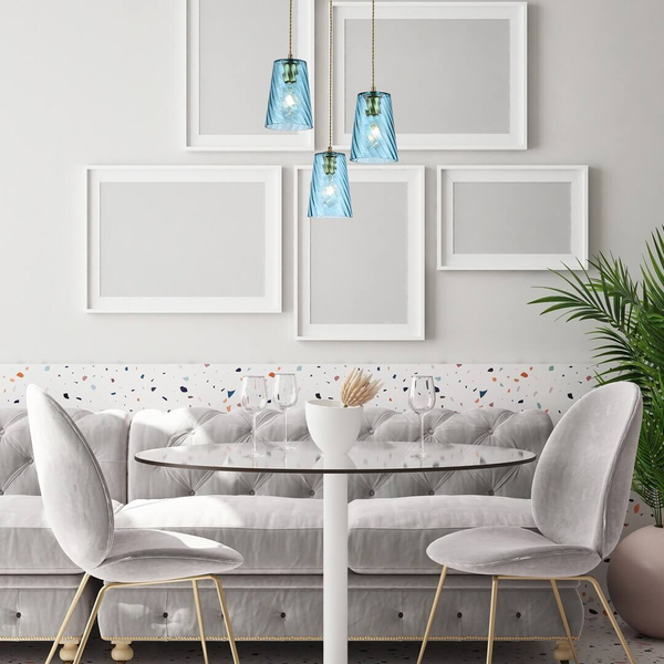 LAMPA wisząca AZURINE 5227 Rabalux szklana OPRAWA zwis kaskada niebieska złota