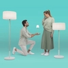 Dotykowa lampka stołowa LOLA LUMLLS030MNWLNW IP44 na baterie turkus biały