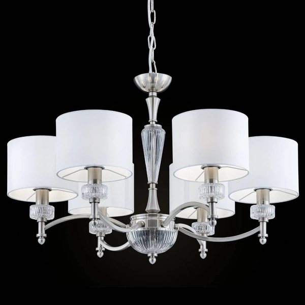 LAMPA wisząca ALICANTE MOD014CL-06N Maytoni abażurowa OPRAWA zwis glamour nikiel