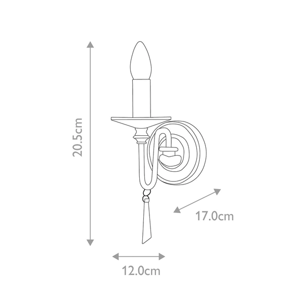Kinkiet ścienny crystals Finsbury Park FP1-POL-NICKEL Elstead nikiel biały