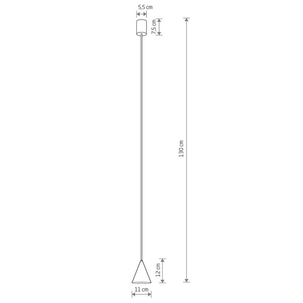 Zwieszana lampa stożkowa ZENITH 11454 do salonu jedwabisty grafit