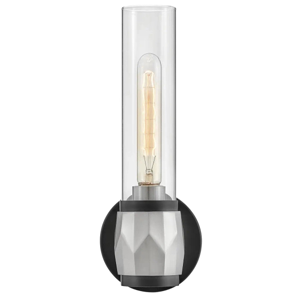 Minimalistyczny kinkiet ścienny Ellison HK-ELLISON1-BK-BN tuba IP44 nikiel