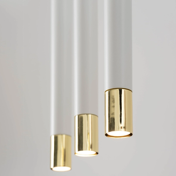 Sypialniana lampa wisząca Sopel Grand 33389 metalowe białe złote