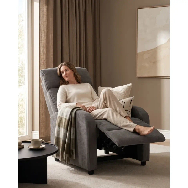 Fotel wypoczynkowy RELAX PREMIUM ciemnoszary KH1501100394 tkaninowy