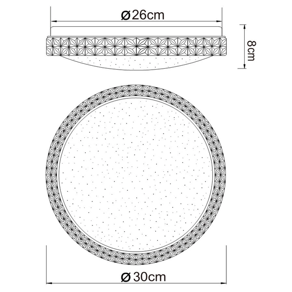Plafon LAMPA sufitowa OVI 41749-12 Globo okrągła OPRAWA glamour LED 12W 3000K - 6500K crystal biały - przezroczysty