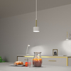 Minimalistyczna lampa wisząca ARENA metalowa okrągła biała złota