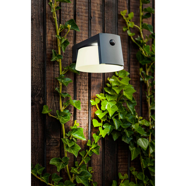 Solarny kinkiet z czujnikiem MOON 6906001118 LED 9,5W 4000K IP44 szary