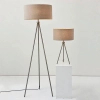 Podłogowa lampa na trójnogu Tri 66987 z abażurem nikiel szary