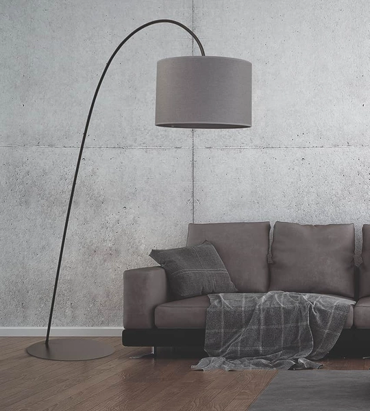 Lampa do salonu podłogowa Alice 6818 Nowodvorski łukowa czarna szara