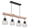 Rustykalna lampa wisząca Mina 15326-4N czarna drewniana