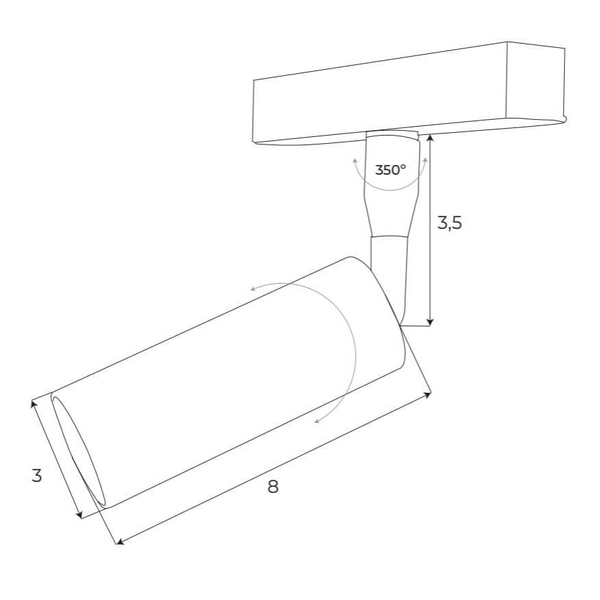 Reflektor do szyn magnetycznych Magnetic M0030N Maxlight LED 5W 3000K tuba biała