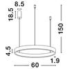 Salonowa lampa wisząca BARI LE44318 LED 60W 3000K pierścień brązowy