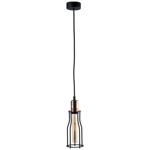 Industrialna LAMPA wisząca WORKSHOP 6337 Nowodvorski drut OPRAWA ZWIS pręt miedź czarny