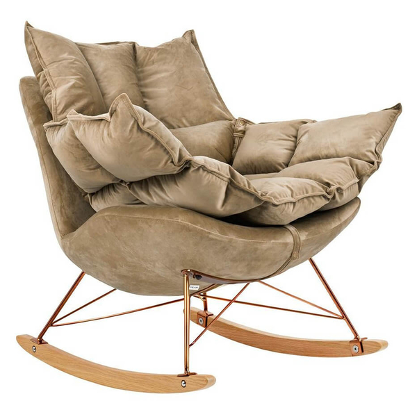 Fotel bujany z poduszką Swing velvet KH1301100129 King Home tapicerowany khaki
